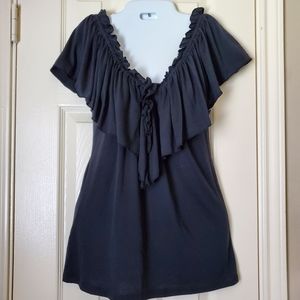 Gypsy Neckline black Sleveless top